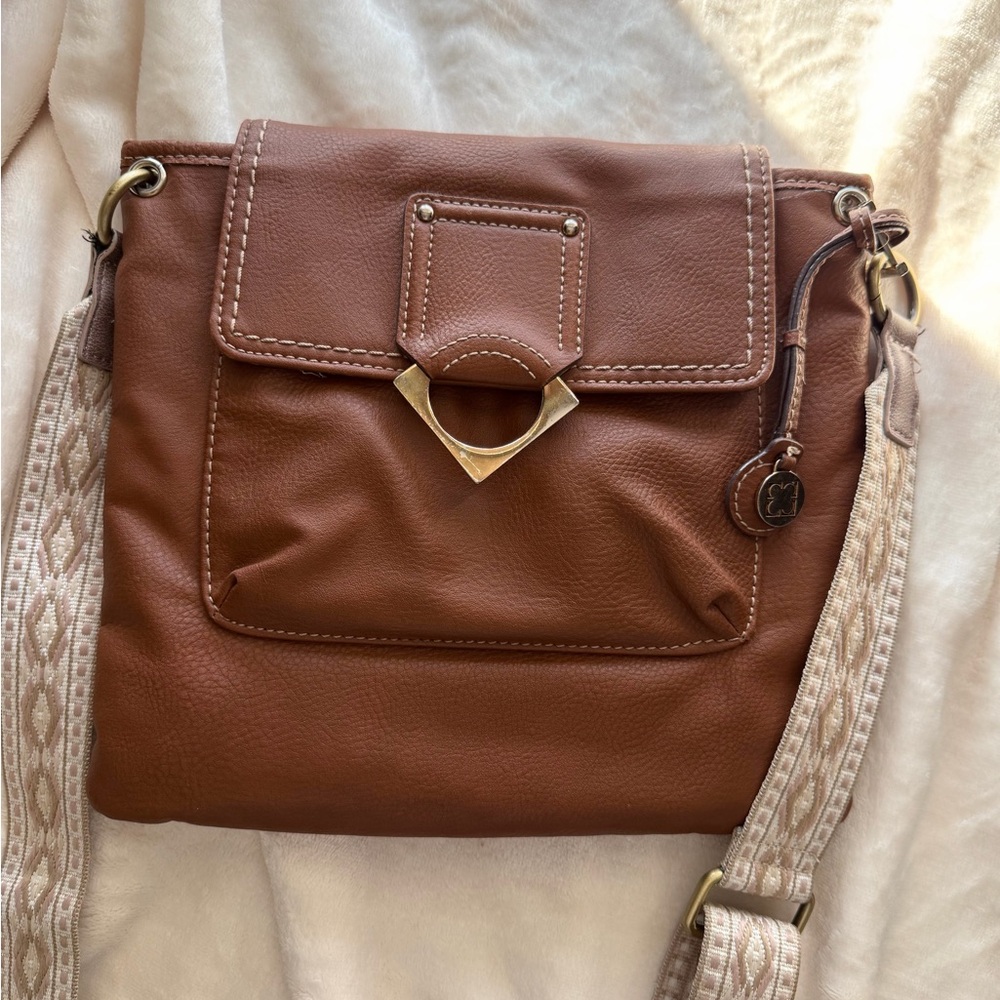 Liz Claiborne Brown vegan leather Crossbody Bag